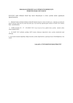 PROGRAM S&Uuml;RESİNİ AŞAN &Ouml;ĞRENCİLERİMİZ İ&Ccedil;İN &Ouml;ĞRENİM