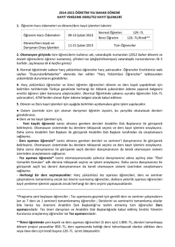 2014-2015 &Ouml;ĞRETİM YILI BAHAR D&Ouml;NEMİ KAYIT YENİLEME