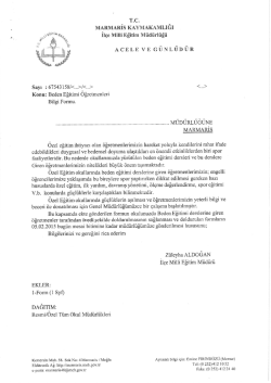 TC MARMARİS KAYMAKAMLIĞı Il&ccedil;e Milli Eğitim M&uuml;d&uuml;rl&uuml;ğ&uuml; ACELE