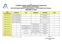 Mekatronik 2. Sınıf (Bahar D&ouml;nemi-4. Yarıyıl)