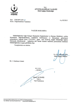 TOPLANTI 1 - Afyonkarahisar Halk Sağlığı M&uuml;d&uuml;rl&uuml;ğ&uuml;