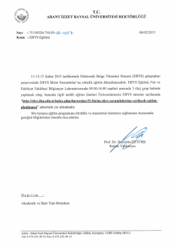 (EBYS) &uuml;st yazısı i&ccedil;in tıklayınız... - Abant İzzet Baysal &Uuml;niversitesi