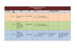 EPT (English Proficiency Test) 9 ŞUBAT 2015