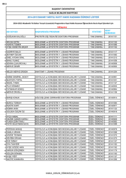 2014-2015 bahar yarıyılı kayıt hakkı kazanan öğrenci listesi