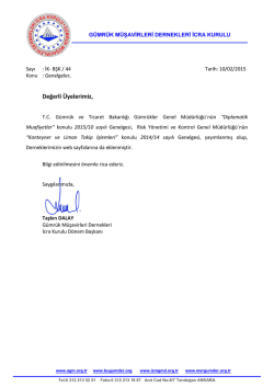 2015.02.10 İK-BŞK-44 İcra Kurulu duyurusu