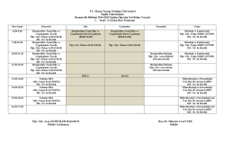 2014-2015 Bahar D&ouml;nemi Ders Programı