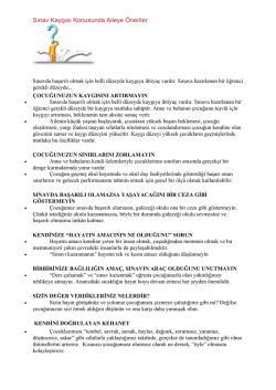 Sınav Kaygısı Konusunda Aileye &Ouml;neriler