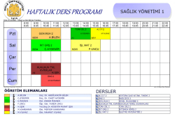 Sağlık Y&ouml;netimi Ders Programı