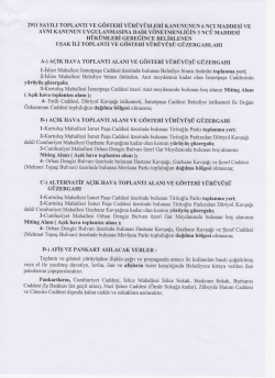 2911 sAYILI TOPLANTI VE GÖSTERİ YÜRÜYÜŞLERİ