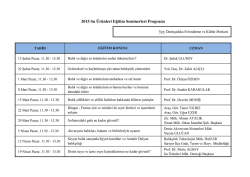 2015 Su &Uuml;r&uuml;nleri Eğitim Seminerleri Programı