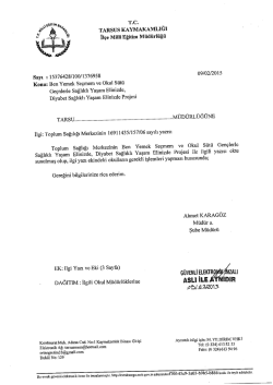 İl&ccedil;e Milli Eğitim M&uuml;d&uuml;rl&uuml;ğ&uuml; Yazısı - tarsus il&ccedil;e mill&icirc; eğitim m&uuml;d&uuml;rl&uuml;ğ&uuml;