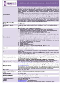 EPİDEMİYOLOJİ KIŞ OKULU: ELEŞTİREL MAKALE OKUMA VE