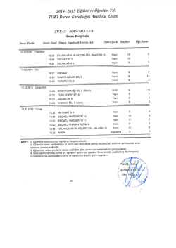 2014- 2015 Eğitim ve &Ouml;ğretim Yılı TOKİ Duran Karabuğaş Anadolu