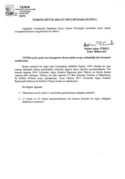 W` " 35274 TÜRKİYE BÜYÜK MİLLET MECLİSİ BAŞKANLIĞINA