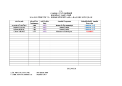 T.C. ANADOLU &Uuml;NİVERSİTESİ EDEBİYAT FAK&Uuml;LTESİ 2014