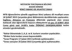 MTB &ouml;ğrencilerine y&ouml;nelik uygulanan ikinci yabancı dil muafiyet