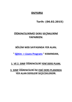 Eski-Yeni Ders Planı Hakkında