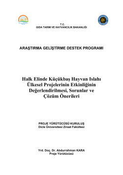 Halk Elinde K&uuml;&ccedil;&uuml;kbaş Hayvan Islahı &Uuml;lkesel