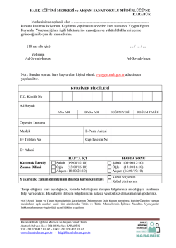 HALK EĞİTİMİ MERKEZİ ve AKŞAM SANAT OKULU M&Uuml;D&Uuml;RL&Uuml;Ğ&Uuml;