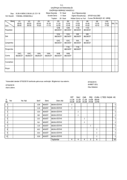 2014-2015 eğitim &ouml;ğretim yılı 2.d&ouml;nem &ouml;ğretmenlerimizin ders