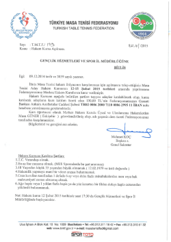 Bitlis Kurs Yazısı - T&uuml;rkiye Masa Tenisi Federasyonu