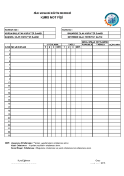 KURS NOT FİŞİ