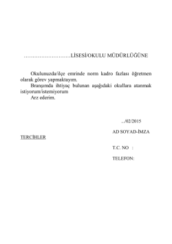İL&Ccedil;E EMRİ ve NORM FAZLASI &Ouml;ĞRETMENLERLE İLGİLİ &Ouml;RNEK