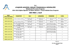 Mekatronik 1. Sınıf (Bahar D&ouml;nemi-2. Yarıyıl)