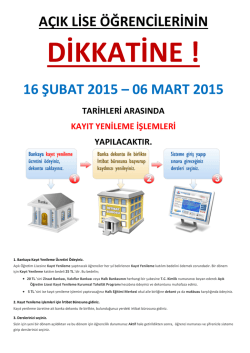 a&ccedil;ık lise kayıt yenileme işlemleri