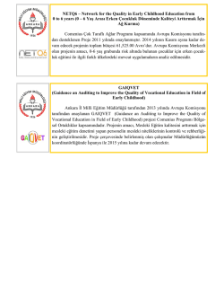 NETQ6 &ndash; Network for the Quality in Early Childhood Education from