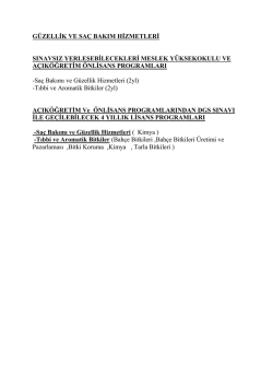 G&Uuml;ZELLİK VE SA&Ccedil; BAKIM HİZMETLERİ ( Meslek)