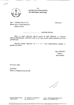 T.C. sALİHLİ KAYMAKAMLIĞI İl&ccedil;e Miııi Eğitim M&uuml;d&uuml;rl&uuml;ğ&uuml;