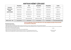 &Ouml;ğretmenlerin 2. D&ouml;nem N&ouml;bet &Ccedil;izelgeleri