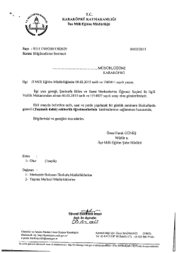 İlgili Okul M&uuml;d&uuml;rl&uuml;klerine - Bilgilendirme Semineri