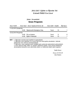 2014-2015 Şubat D&ouml;nemi Sorumluluk Sınav Programını G&ouml;rmek İ&ccedil;in