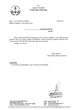 T.C. UŞAK vALıuGı ıı Mim Eğitim M&uuml;d&uuml;rl&uuml;ğ&uuml;