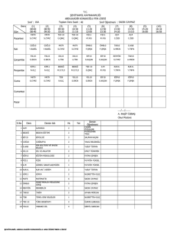 9 şubat sınıf program