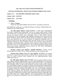Orta&ouml;ğretim M&uuml;d&uuml;rleri 1. D&ouml;nem Sonu Değerlendirme Toplantısı