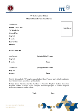 Havuz Kayıt Formu ve A&ccedil;ıklamalar - İTU Spor Kul&uuml;b&uuml;