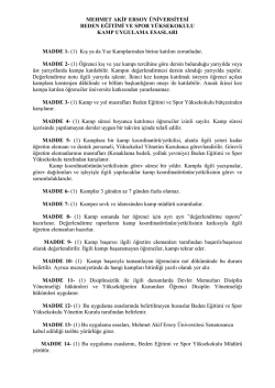 Kamp Y&ouml;nergesi - Mehmet Akif Ersoy &Uuml;niversitesi