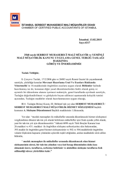 İstanbul. 13.02.2015 Sayı:4317 3568 sayılı SERBEST