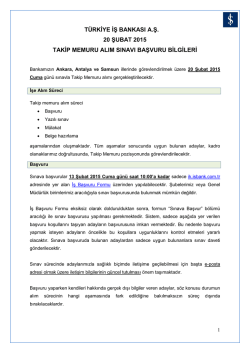 Başvuru Koşulları - T&uuml;rkiye İş Bankası