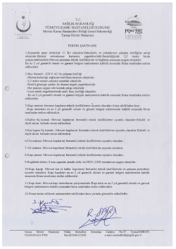 Teknik Şartname - Tarsus Devlet Hastanesi