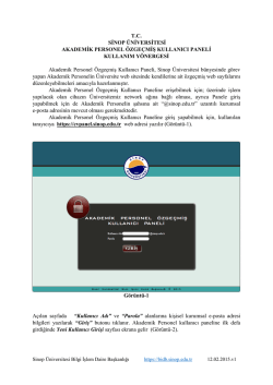T.C. SİNOP &Uuml;NİVERSİTESİ AKADEMİK PERSONEL &Ouml;ZGE&Ccedil;MİŞ