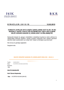 S İ R K &Uuml; L E R : 2 0 1 5 / 15 12.02.2015