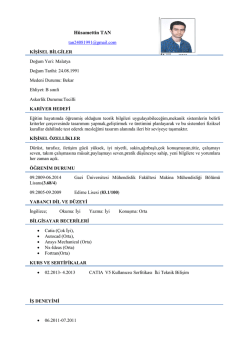 H&uuml;samettin TAN - K.&Uuml;. Makine M&uuml;hendisliği B&ouml;l&uuml;m&uuml;