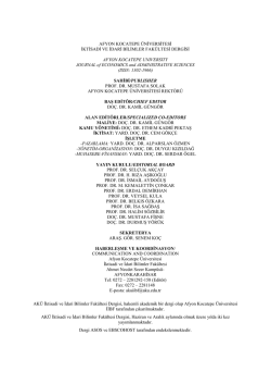 AFYON KOCATEPE &Uuml;NİVERSİTESİ İKTİSADİ VE İDARİ BİLİMLER