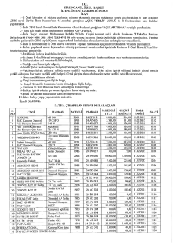 ERZİNCAN İL &Ouml;ZEL İDARESİ İL ENC&Uuml;MENİ BAŞKANLIĞINDAN