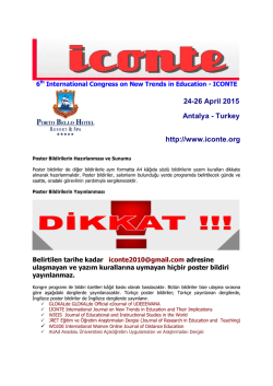 Poster Bildirilerin Hazirlanmasi, Sunumu ve Yayınlanmasi