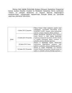 Manisa Halk Sağlığı M&uuml;d&uuml;rl&uuml;ğ&uuml; Bulaşıcı Olmayan Hastalıklar